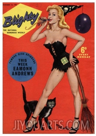 Blighty, Glamour Pin Ups Models Halloween Magazine, UK, 1958