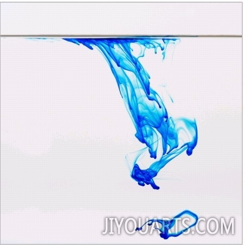 Blue dye floating in water