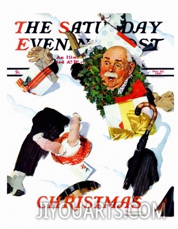 "White Christmas" Saturday Evening Post Cover, December 25,1937