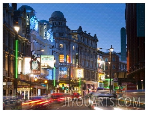 Theatreland in the Evening, Shaftesbury Avenue, London, England, United Kingdom, Europe