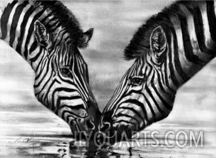 Oil painting of BURCHELLS ZEBRA KENYA reproduction on canvas