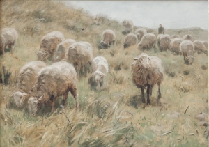 Sheep Painting，Vintage Landscape Print，English Farmhouse