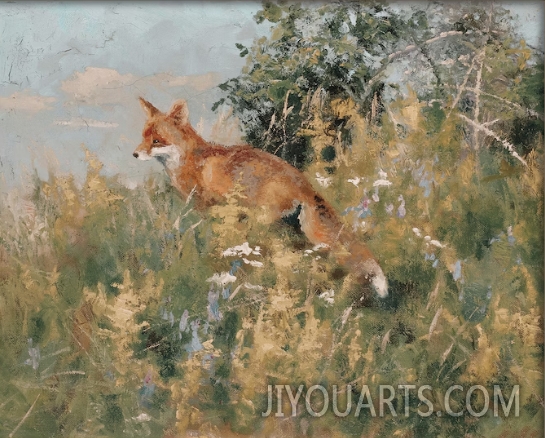 Little Fox  Fox Art Print  Cottagecore Art Print   Cottage Art Print  Spring Wall Art Fox Nursery Decor