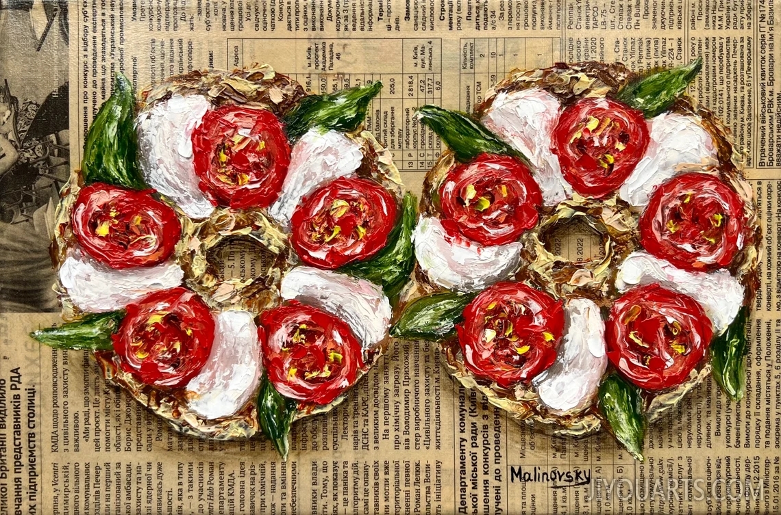 Tomato art Food painting Original oil painting Food wall art Tomato painting Vegetable painting Newspaper art