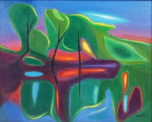 1989 Ivan Whitkov Acrylic Painting on Canvas ，The Magic Pond