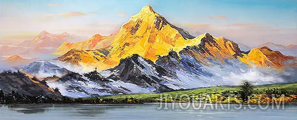 Large Landscape Oil Painting Original Mountain Canvas Painting Abstract Living Room Decor Painting Modern Art Gift For Her Acrylic Painting