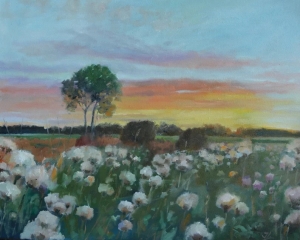 Original Oil Painting on Canvas，Landscape Painting,Wall Art， Meadow painting，Contemporary Fine Art