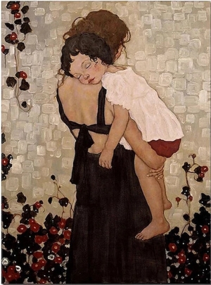 mother and child oil painting on canvas