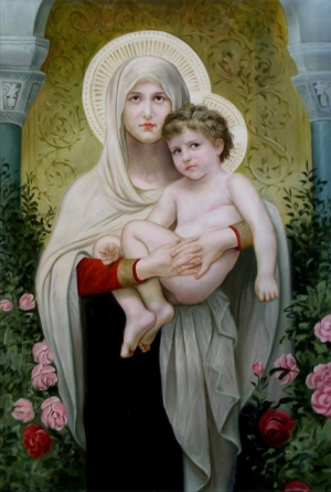 religion Mary and child Jesus after Bouguereau painting oil painting on canvas， religious mother and child oil painting