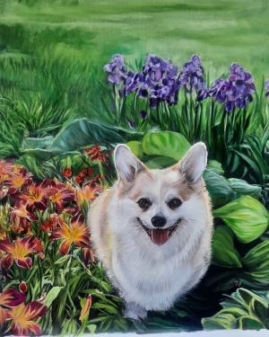 Pet Art Love Gift, Oil Dog Portrait , Special Custom Gift from your Photo