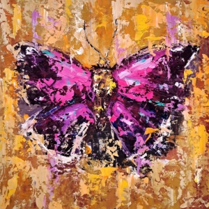 Moth Painting Butterfly Original Art Insect Oil Painting Bug Artwork Home Wall Art Decor for Home Bug Collection