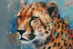 Cheetah Painting, Cheetah, Wall Decor, Cheetah Wall Decor, Colorful Cheetah Wall Art