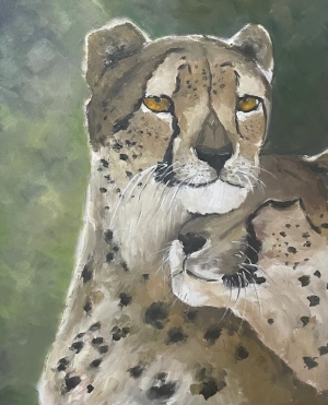 Cheetahs oil painting