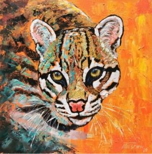 Leopard Painting Original Art Animal Wall Art Cheetah Impasto oil painting Predator Textured Art