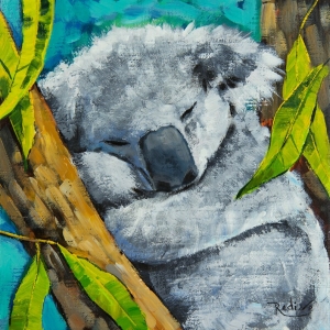 Koala sleeping original painting