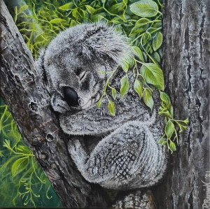 Wildlife Original Painting，Adorable Koala with Stunning Detail