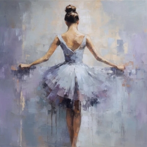 Ballerina, Dance, Textured Painting, Acrylic Abstract Oil Painting