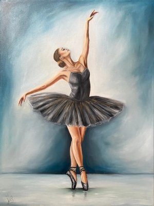 Ballet Dancer Oil Painting Original Ballet Wall Art Black Ballerina Painting Dancing Woman Wall Art Ballet Artwork Ballerina Painting Canvas