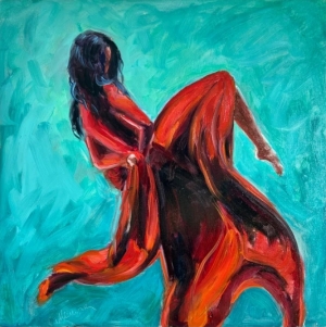 Dance Painting Flamenco Original Art Tango Oil Artwork Gift Dancing Girl