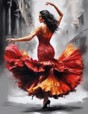 Flamenco Dancer original paintings, modern art, original paintings, Dance paintings, modern paintings