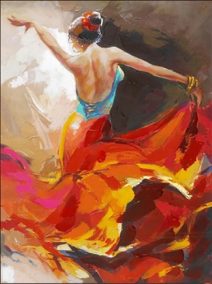 Flamenco dancer painting Dancing Girl Oil Painting Abstract Modern Art Ballerina Abstract painting