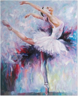 Original Hand Painted Ballerina Portrait Oil Painting Thick Paints Heavy Texture