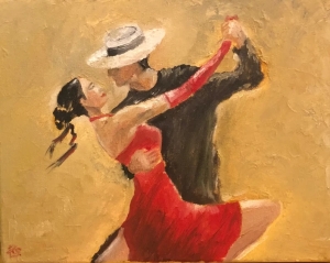 Tango dancers， Flamenco dancers， Original Oil Painting on stretched canvas，The passion dance，Wall Art. Home decor，Art gifts