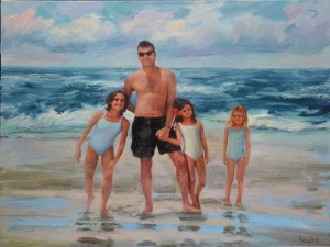 Commission Family Painting Custom Family Portrait Custom Painting Custom Family beach painting Large family portrait Family