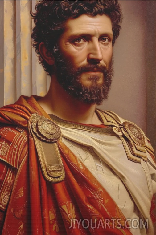 Stoic Man Portrait Of Marcus Aurelius Oil Painting Gallery Print Canvas Wall Art Living Room Office Decor Home Decor Roman Art Gallery