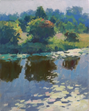 Plein air, Nature art, River art, Plein air painting, Landscape painting, Miniature, Oil painting, Dawn painting, Original Art