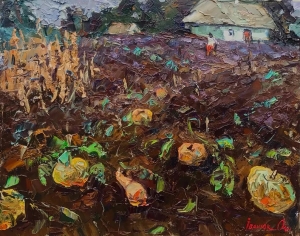 In the garden Oil painting