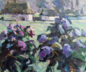 Oil painting In the garden