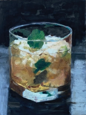 Original Oil painting of Mint Julep