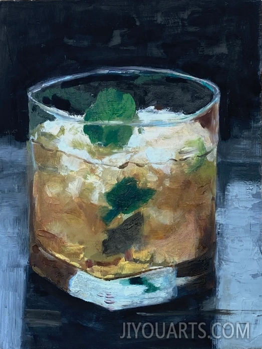 Original Oil painting of Mint Julep